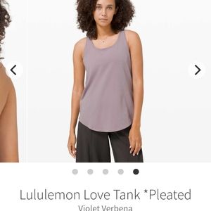 SOLD*Lululemon love tank pleated, size 4